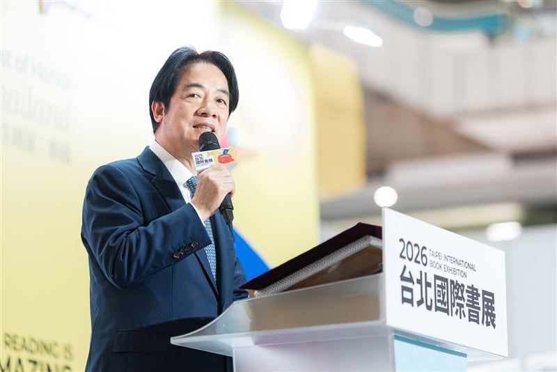 總統賴清德出席台北國際書展，致詞發言卻遭有心人士惡意扭曲為在誣蔑貶低老師（圖／總統府提供）