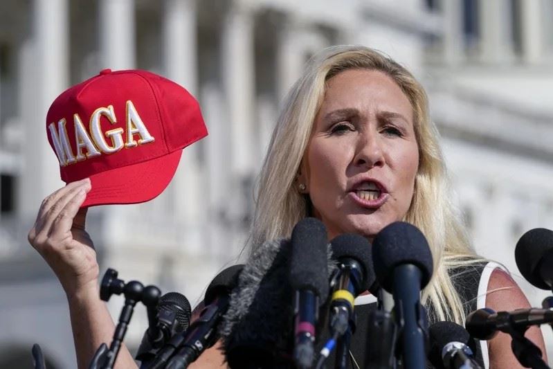 前共和黨籍聯邦眾議員葛林昔日曾是川普盟友，一直高舉MAGA大旗。 (資料照/美聯社/達志)