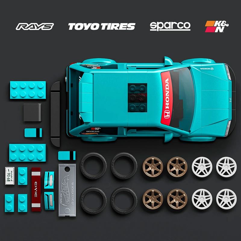 Honda Civic EF積木車。（圖／翻攝Mattel Brick Shop網站）