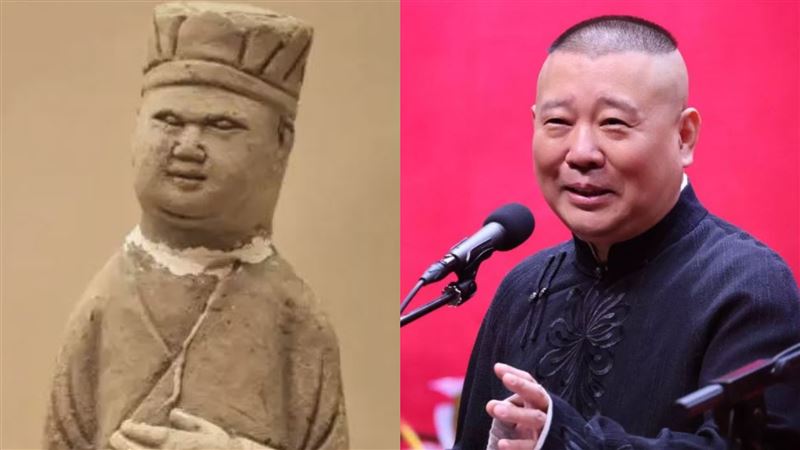 南京博物院一尊陶俑「神撞臉」郭德綱。（圖／翻攝自微博）