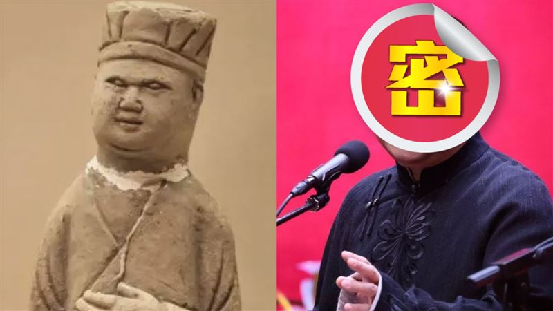 南京博物院有陶俑撞臉「1藝人」，引起網友熱烈討論。（圖／翻攝自微博）