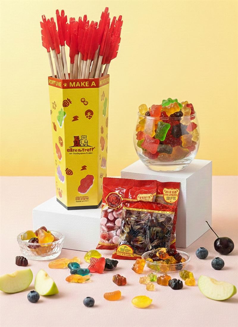 B&auml;ren-Treff德國派對熊於2月6日至2月22日推出「抽糖運籤活動」。凡於活動期間消費滿1,288元，即可抽取一支糖運籤，幸運的消費者有機會抽中「整單免費」。（圖／品牌業者提供）