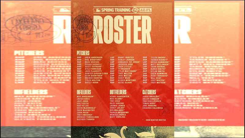 老虎公布春訓40人名單。（圖／翻攝自老虎 X）