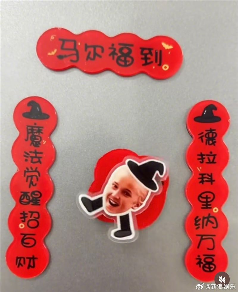 《哈利波特》電影中的反派「跩哥馬份」意外成為馬年的熱門吉祥春聯。（圖／翻攝自微博）