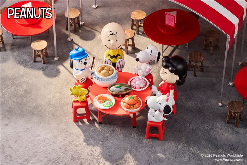 《Snoopy &amp; Friends 台灣辦桌》重現圍桌相聚熱鬧氛圍。（圖/Be come true平台提供）