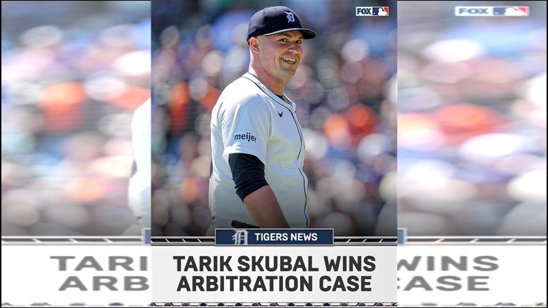 史庫柏（Tarik Skubal）仲裁勝出下季年薪為3200萬美元。（圖／翻攝自X平台 @MLBONFOX）