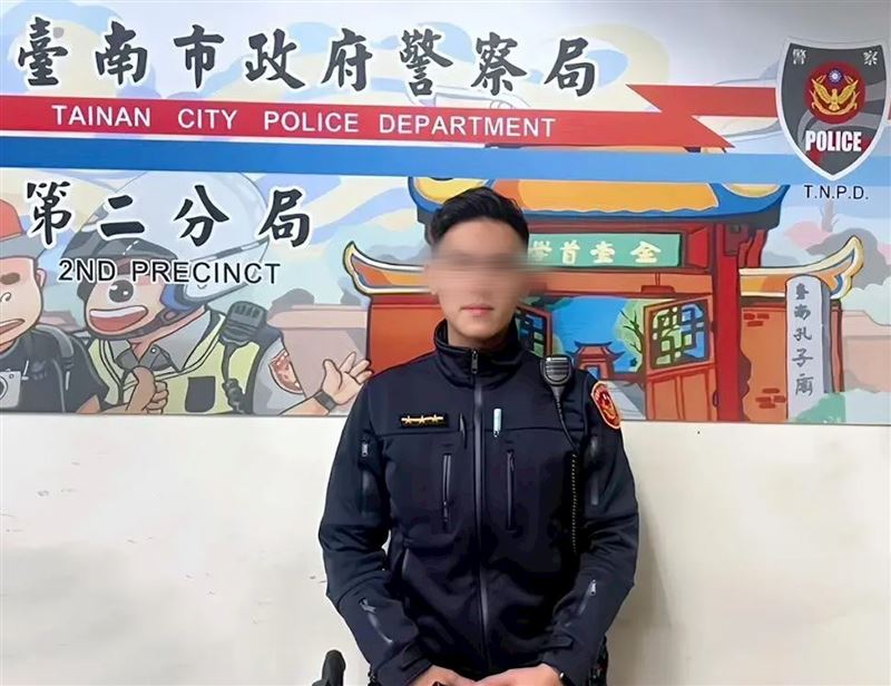 台南有警界彭于晏之稱的帥警，遭控濫用職權，警方介入調查後近日依法起訴並停職處分。（圖／翻攝畫面）