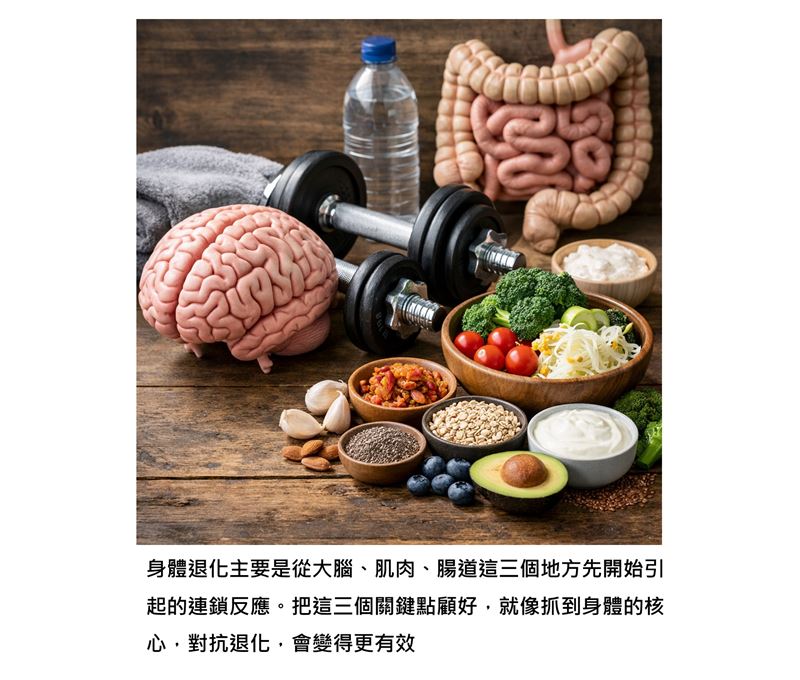 醫師張家銘表示，身體不是一起老的，而是從大腦、肌肉、腸道先變調，顧好這三處，就能有效抗衰老。(圖／取自張家銘的臉書)