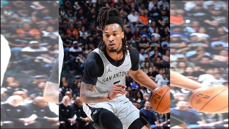 聖安東尼奧馬刺新秀後衛卡瑟爾（Stephon Castle）。（圖／翻攝自X平台 @UsherNBA）