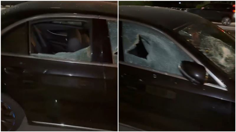 警方調查砸車案起因疑似為債務糾紛，目前已鎖定嫌犯身分，並通知對方到案說明。（圖／民眾提供）