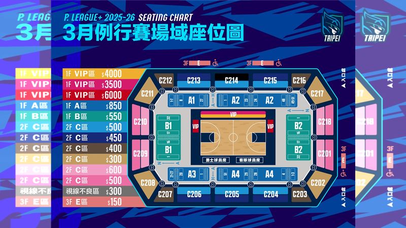 富邦勇士3月主場售票資訊。（圖／富邦勇士提供）
