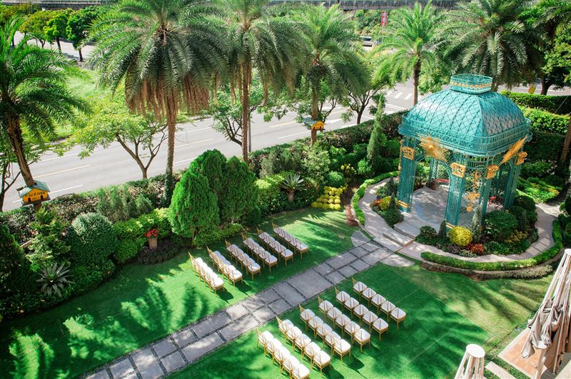 維多麗亞酒店一樓擁有戶外花園，可做戶外婚禮與證婚儀式使用。（圖／飯店旅宿業者提供）