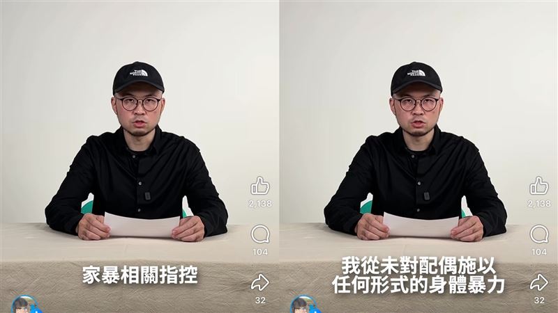 韓森控訴握有太太外遇的明確證據，針對近期謠傳的「家暴」相關指控，他也回應了。（圖／翻攝自韓森臉書）