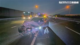 雲林,事故,駕駛,車道,車禍,死亡,聯結車,追撞,骨折。（圖／翻攝畫面）