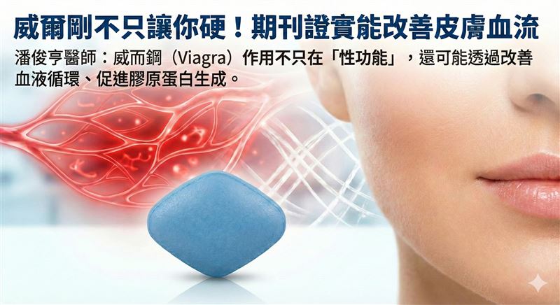 國際期刊證實！威爾剛不只讓你硬還能改善皮膚血流。潘俊亨醫師加碼曝光驚喜真相。（圖／AI製作）
