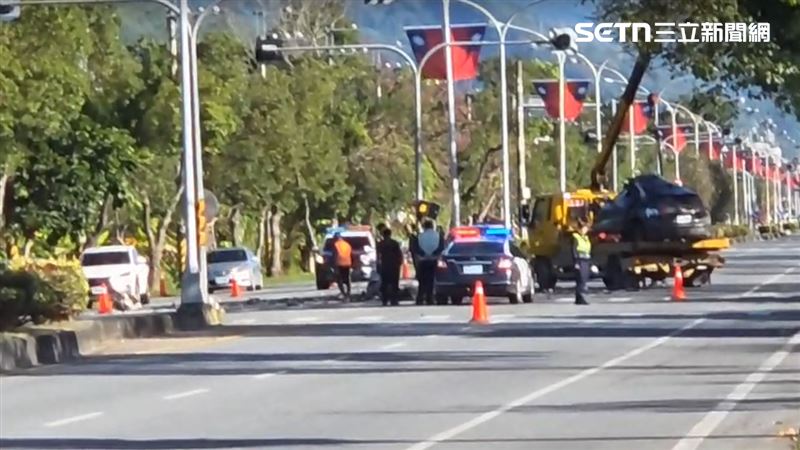 事故發生後警消封閉現場處理。（圖／翻攝畫面）