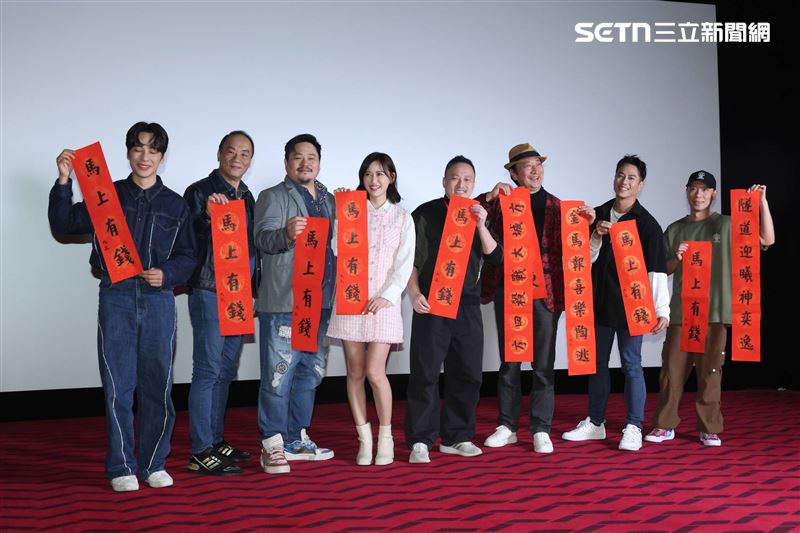 《隧道大逃殺》主演群莊凱勛、吳震亞、九孔、王自強、梁以辰、儲稼逸、李沛旭。（圖／記者鄭孟晃攝影）