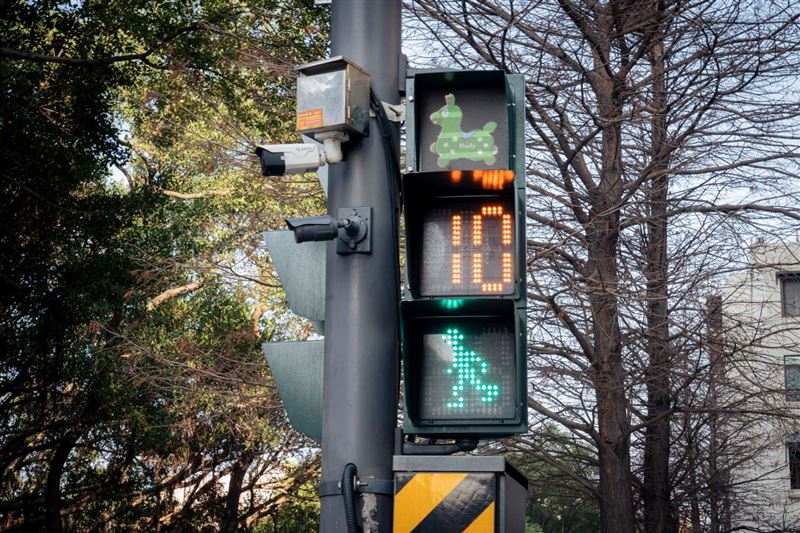 目前僅在市政府旁的行人號誌燈看得到。（圖／新竹市政府提供）