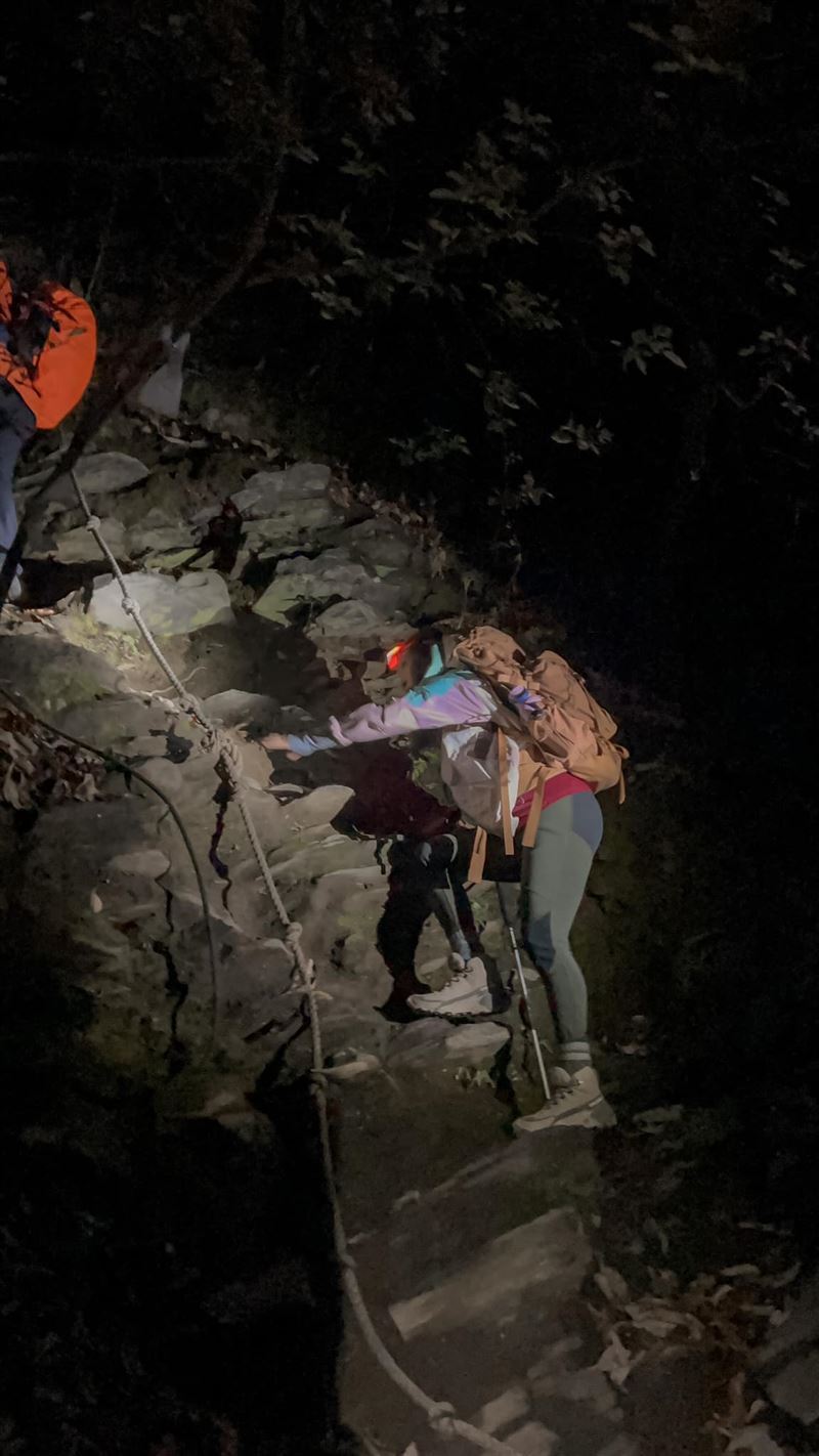 山友爆料7寶媽懷孕登山受傷，為救7寶媽下山反而害自己受傷。（圖／翻攝自林叨囝仔The Lins'Kids臉書）