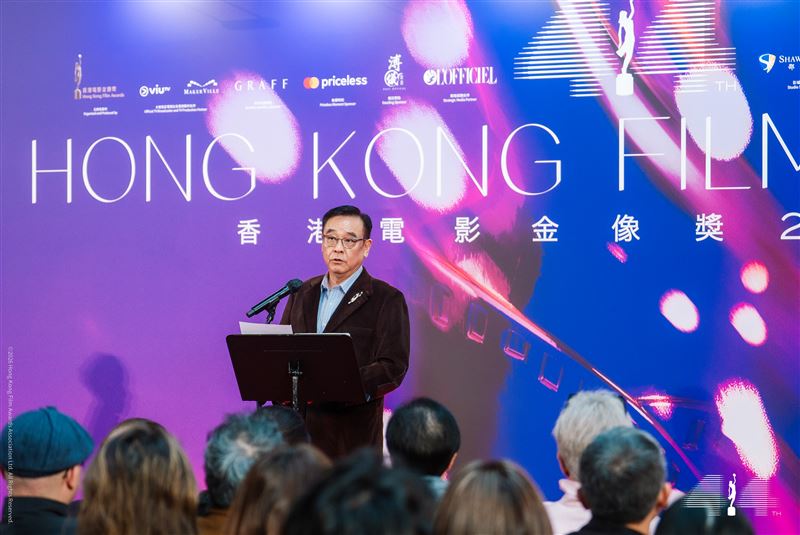 今第四十四屆金像奬提名公布，主席爾冬陞受訪。（圖／香港電影金像獎協會提供）
