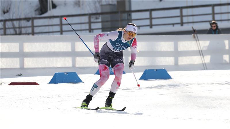台美混血女子越野滑雪好手余睿10日征戰米蘭冬季奧運的女子競速傳統式資格賽，以4分02秒29名列全亞洲選手第1名。（圖／中華奧會提供）