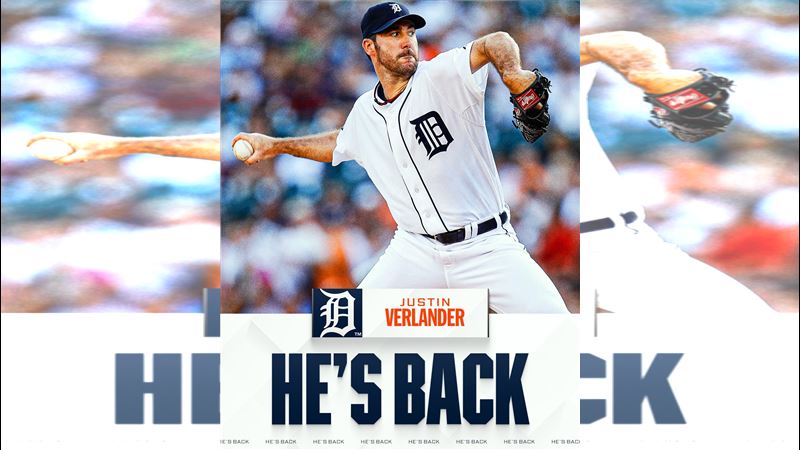 韋蘭德（Justin Verlander）正式回鍋底特律老虎。（圖／翻攝自X平台 @MLB）