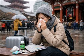 日本,感冒,流感。（圖／AI製圖）