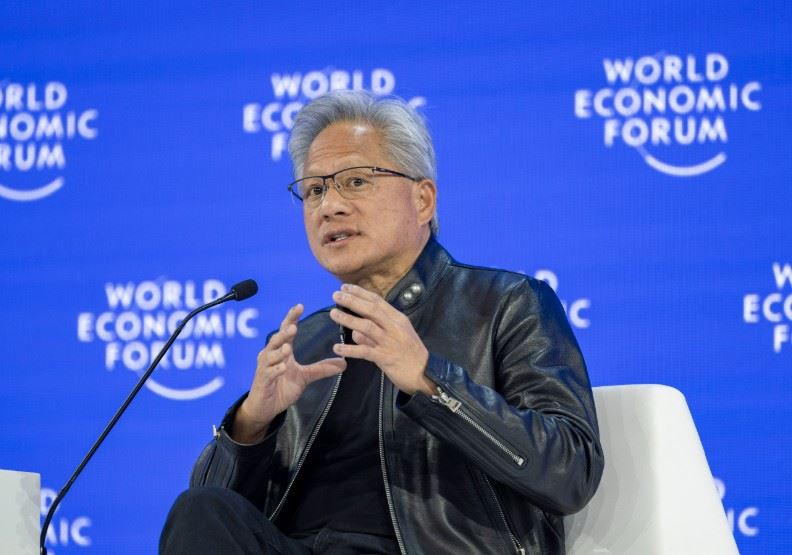 黃仁勳出席2026年達沃斯WEF論壇。Flickr by WEF。（圖／遠見雜誌提供）