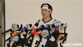 WBC台灣隊練習賽，投手陳冠宇賽前接受媒體聯訪。（圖／記者劉彥池攝影）