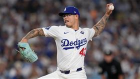 道奇把後援投手班達（Anthony Banda）交易到雙城。（圖／美聯社／達志影像）