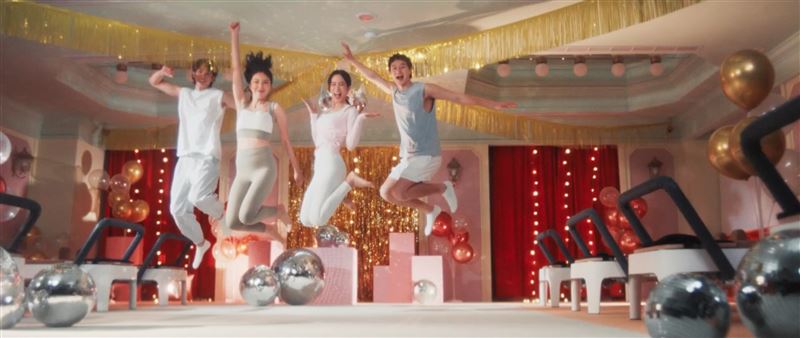 劉以豪（左起）、楊謹華、温貞菱、張軒睿。（圖／虎鐵健身 X 器械皮拉提斯 提供）