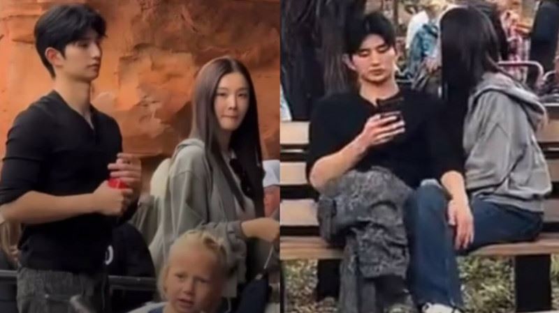 李省勳（左）遭網友目擊與神祕長髮女約會。（圖／翻攝自X）