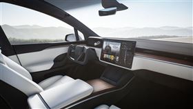 特斯拉Yoke方向盤，座艙。（圖／翻攝Tesla網站）