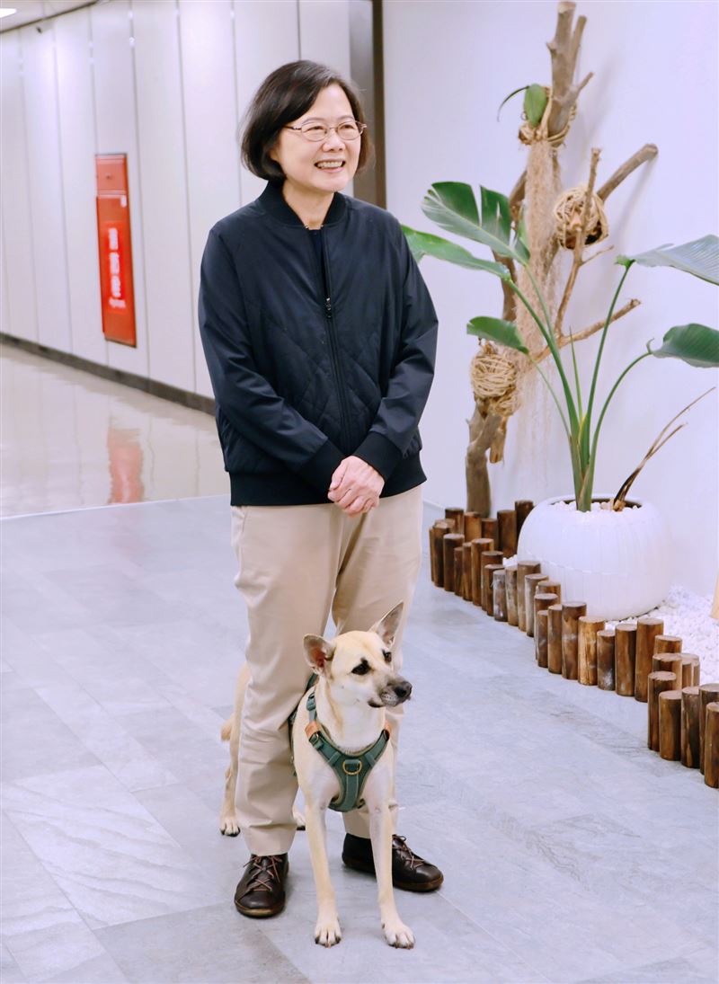 蔡英文同框鳳梨妹祝福不管單身還是有伴，都享受生活中的甜蜜（圖／翻攝自蔡英文Threads）