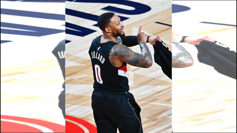 里拉德（Damian Lillard）奪下三分球大賽冠軍。（圖／翻攝自NBA X）