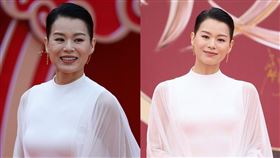 胡杏兒官方釋出照片（右）與央視的照片，臉部明顯不同。（圖／翻攝微博）