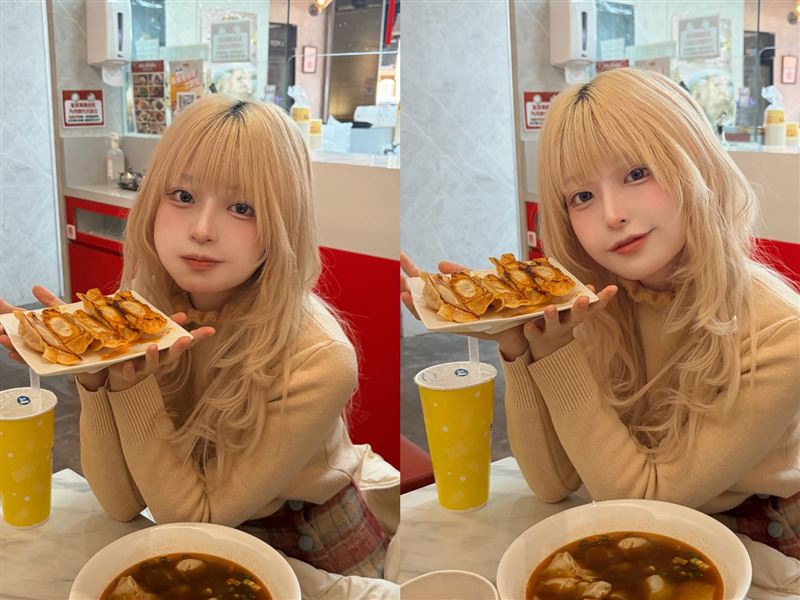 日本知名Cosplayer來台旅遊，曬出八方雲集用餐照，網友誤認是網美咖啡店。（圖／翻攝自Threads＠abab_abab_0）