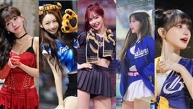 林襄（左起）、李雅英、李多慧、李珠珢、邊荷律排名前五。（組合圖／翻攝自IG）