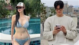 網友發現安芝儇拍攝比基尼為熱帶國家，成百賢被發現人正在普吉島。（組合圖／IG @wlgus2qh／_sbh777_）