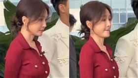 秦嵐收小腹被拍。（圖／翻攝自微博）