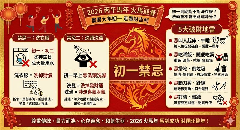 《三立新聞網》特別整理開運眉角，提醒大家小心 5 大「破財地雷」，別讓生活習慣把一整年的好運都「洗掉」了！（圖／《三立新聞網》生活中心製作）