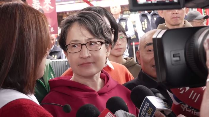 對於陳光復跌倒昏迷，蕭美琴受訪表示「非常遺憾昨天發生這樣的意外，祈願祝福他能夠康復」。（圖／翻攝畫面）