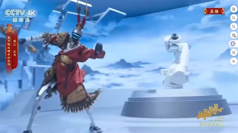 2026 央視春晚成績單出爐！收視破 13 年紀錄。「賽博大聖」掀兩極評價。（圖／翻攝自微博）