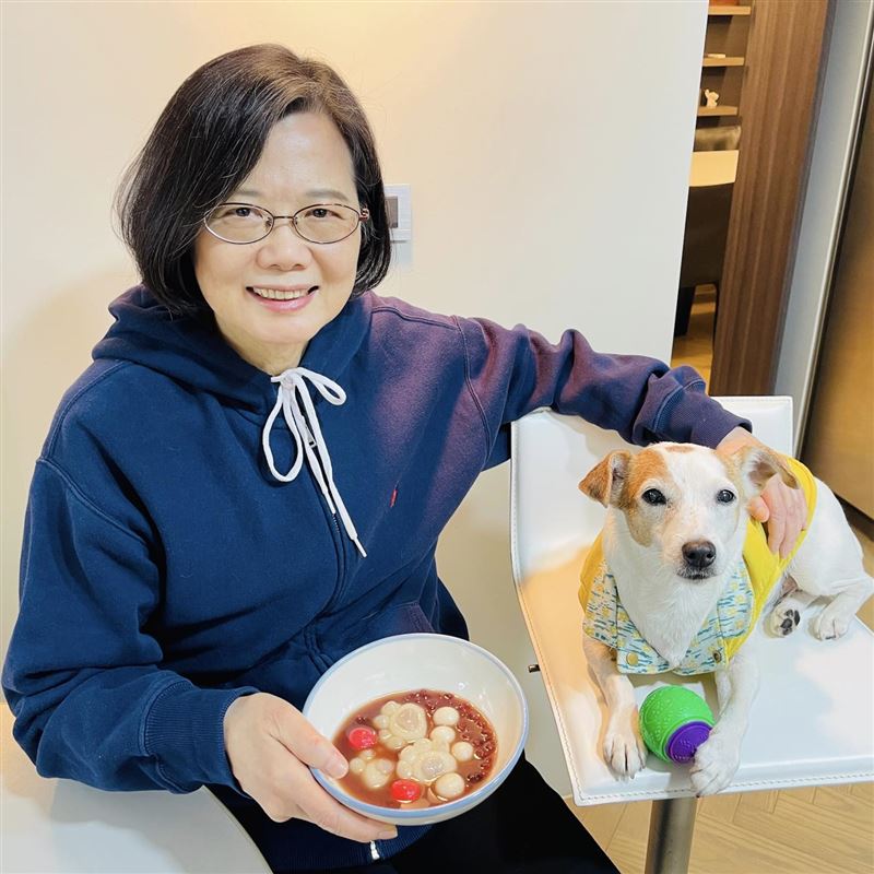 前總統蔡英文相當照顧愛犬。（圖／翻攝自蔡英文臉書）