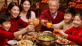 新春,過年,春節,圍爐。（圖／AI製圖）