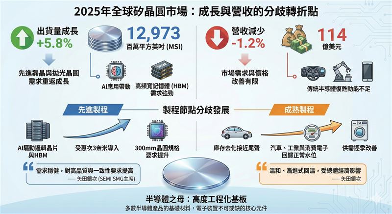 矽晶圓產業變化。（示意圖／AI生成）