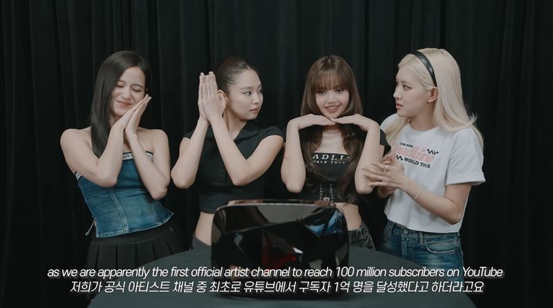 BLACKPINK頻道訂閱數破1億，成為全球史上第一組達成此紀錄的藝人。（圖／翻攝自BLACKPINK YT）