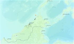 馬來西亞沙巴23日凌晨發生規模7.1地震。（圖／翻攝自USGS）