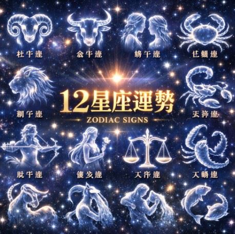 十二星座重點提醒。(圖/AI製圖)