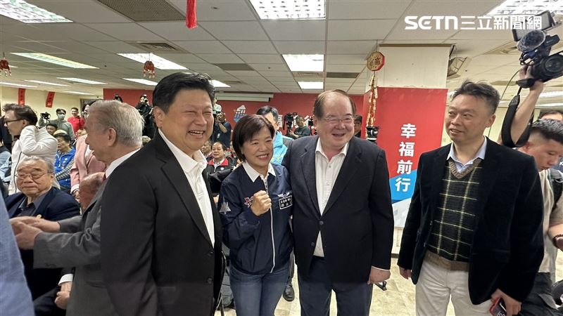 國民黨新春團拜左起傅崐萁、游淑貞、李乾龍（圖／記者詹宜庭攝影）